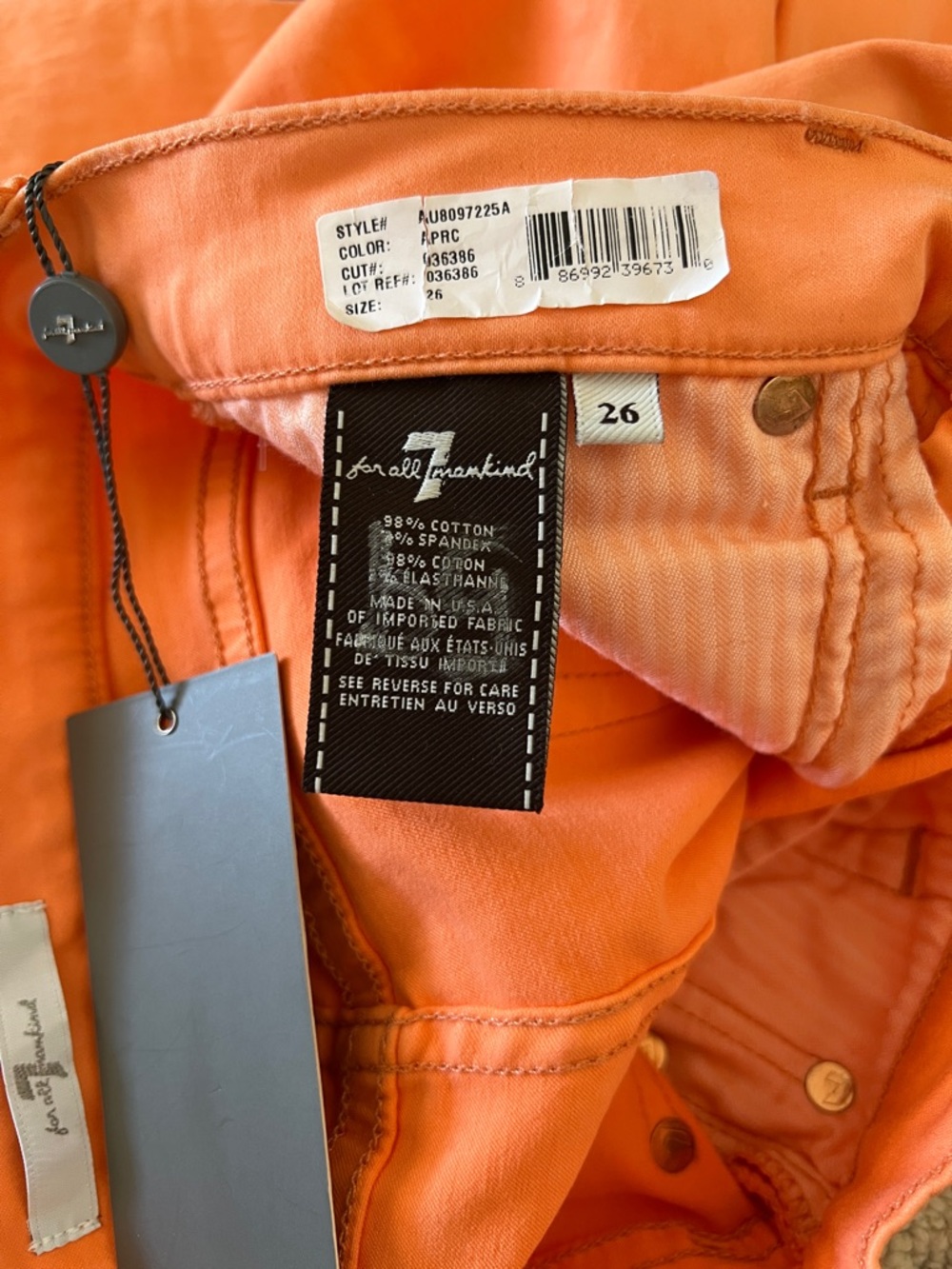 7 For All Mankind Orange Skinny Jeans
Size 26 - Picture 5 of 6